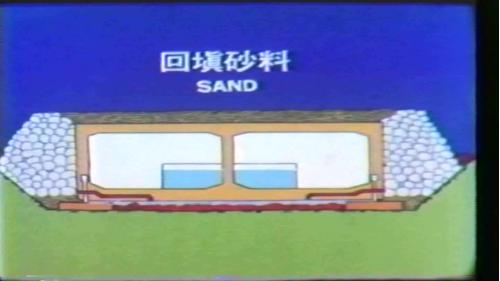 接著在管底兩側拋放濾料，然後在管段兩側拋放15到20公分的卵石，完成後再拋放濾料於管頂，以保護沉埋管並增加沉埋管的穩定，最後再將頂部兩側的砂料拋放完畢，回填工作才算完成。
&nbsp;