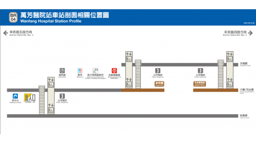 萬芳醫院站編號為BR04，位於興隆路旁，於1996年3月通車啟用，站體與醫院共構，為首例與醫院共構之捷運車站。站體為高架四層之車站，設有1座出入口，三樓為大廳及月台層，四樓為天橋層，以轉換乘車方向，設有側式月台兩座。
&nbsp;