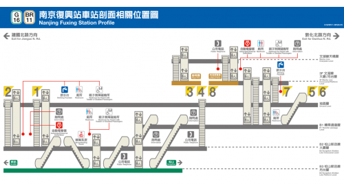 &nbsp;         南京復興站為松山新店線之轉乘站，位於復興北路及南京東路三段上南京復興站體為地上四層及地下三層，共設有8個出入口，地上三樓為文湖線之大廳及月台層，地上四樓為天橋層，可藉此轉換乘車方向;地下一層為轉乘通道層，地下二層為松山新店線之大廳層，地下三樓為松山新店線之月台層。【註：松山新店線與文湖線的轉乘通道，在文湖線月台到轉乘通道層間，設有兩段階梯，中間為介於地下一樓與地面間的地下樓層。】