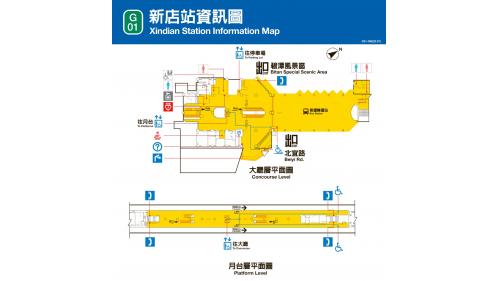 新店站為地下一層車站，設有1處出入口，車站一樓為大廳層，地下一樓為月台層，為一島式月台，並設有半高式月台門。
&nbsp;