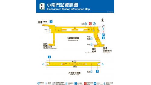 小南門站為為地下二層車站，共設4處出入口，地下一樓為大廳層，地下二樓為月台層，島式月台一座，並設有半高式月台門。
&nbsp;