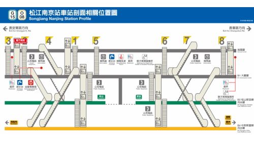 &nbsp;松江南京站為地下四層車站，設有8處出入口，地下一樓為大廳層，地下二樓為松山新店線月台層，地下四樓為中和新蘆線月台層，松山新店線設有兩座側式月台及全高式月台門，中和新蘆線設有一座島式月台及全高式月台門。