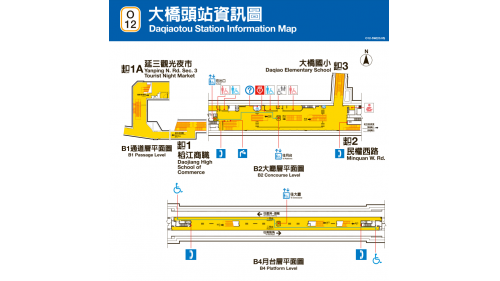 &nbsp;大橋頭站為地下四層車站，設有3處出入口，地下二樓為大廳層，地下四樓為月台層，設有一座島式月台及全高式月台門。