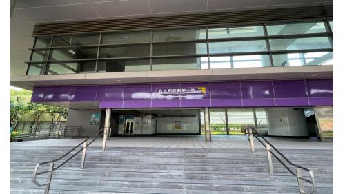 新莊副都心站為地上五層車站，設有2處出入口，四樓為大廳層，五樓為月台層，設有兩座側式月台及半高式月台門，並設有公共藝術《幸福之旅》，本站僅停靠普通車。