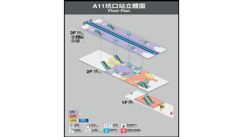 桃園機場捷運沿線車站-坑口站(A11)立體圖
&nbsp;