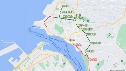 &nbsp;綠山線長度約為7.34公里，起自紅樹林站，迄於崁頂站，共11站，於紅樹林站可轉乘至捷運淡水信義線。