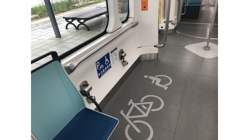 &nbsp;全國第一列國車國造之輕軌列車為淡海輕軌列車，其與安坑輕軌列車均由台灣車輛股份有限公司與德國福依特公司(Voith Engineering Services)跨國合作，從設計、製造到測試，全車在台灣完成。外型是以海為意象的流線型設計，車身彩繪的水藍色代表淡水河清流，白色象徵水面映射之日光，兩者交接處的漸層，就像是淡水河面波光粼粼，同時穿插一絲綠意，象徵觀音山倒影；車廂內外採水藍色系設計，搭配大型觀景車窗，淡水美景一覽無遺。每列輕軌車均由5節車廂組成，屬於輕運量有人駕駛的100%低底盤列車。