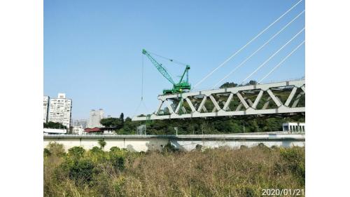 &nbsp;新店溪橋段_鋼桁橋Truss225米第12單元構件吊裝