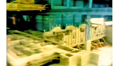 鋼板工廠是中鋼所有工廠中幾個比較重要的工場之一，施工複雜困難，全部基礎費時2年3個月，是所有廠房中花費人力最多的一個工廠。【圖/鋼板工廠施工】