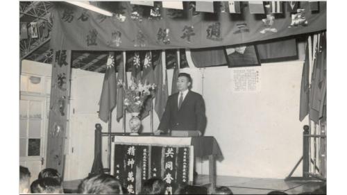 &nbsp;新店砂石場成立二週年週年慶嚴孝章處長致詞。