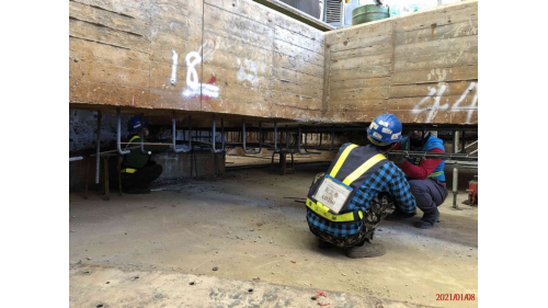 &nbsp;2021.1.8帝冠式車站第二次遷移作業(既有地樑補強)。