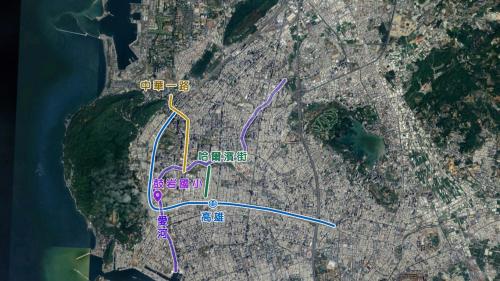 &nbsp;「高雄計畫」分成東、西兩段及高雄車站工程，其中西段工程範圍起自中華一路(中華陸橋)，至鼓岩國小附近東轉穿過愛河下方，直至哈爾濱街為止。【圖/高雄計畫西段工程範圍】