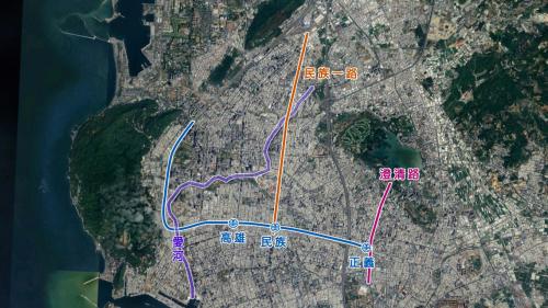 &nbsp;「高雄計畫」分成東、西兩段及高雄車站工程，其中東段工程範圍約於民族一路（民族陸橋）民族車站，至澄清路（原自強陸橋）正義車站附近。【圖/高雄計畫東段工程範圍】