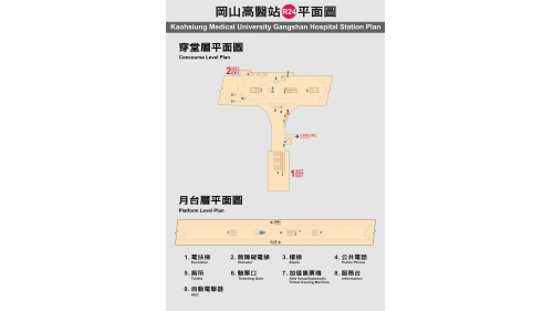 &nbsp;南岡山站為二層樓車站，設有2處出入口，二樓為大廳層，一樓為出入口及月台層，設有一座島式月台。