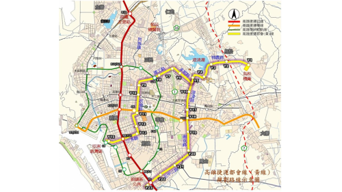 &nbsp;高雄捷運黃線為目前興建中的路網，共規劃23站，包含1座高架車站、22座地下車站與1座機廠，將設有8個轉乘站串聯高雄捷運紅線、橘線、環狀輕軌及臺鐵，全長共約22.91公里，通車後將可更加完善高雄都會區的大眾運輸路網。黃線使用全自動無人駕駛的中運量系統，2022年3月通過綜合規劃案的核定，2023年12月19日舉行動土典禮，預計2028年完工通車。【圖/高雄捷運都會線(黃線)規劃路線示意圖】