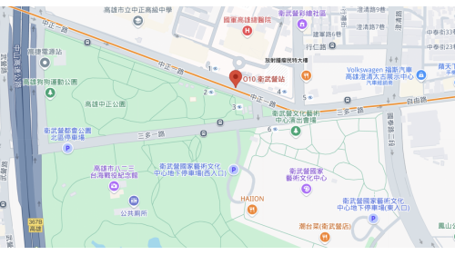 &nbsp;衛武營站編號為O10，位於苓雅區中正一路，於2008年9月啟用，為未來預定之黃線轉乘站。車站鄰近衛武營都會公園，為南臺灣最大的自然生態都會公園，總佔地面積47公頃，園內有衛武營國家藝術文化中心，為臺灣最大的國際級藝術表演中心，兼具調節生態環境、健康休閒與人文藝術等功能；甚至與壽山並稱高雄的左右肺。。