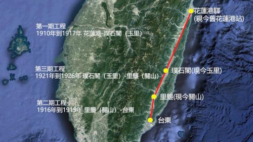 日本人相繼完成第二期鐵路工程，里壟（關山）到台東，與第三期鐵路工程，璞石閣（玉里）到里壟（關山）的路段，1926年完成台東線鐵路工程。 3月在玉里驛舉行通車儀式，從花蓮港驛到台東驛的鐵路正式通車。
