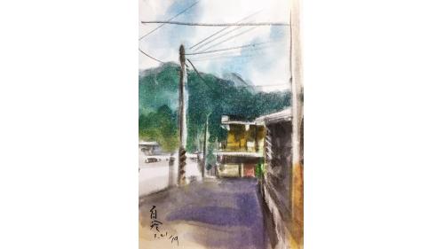 中部橫貫公路興建油畫-白冷罣礙文化園區