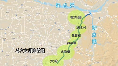 行經雲林縣的林內鄉、湖本村、斗六的楓樹湖、梅林里、古坑鄉及嘉義的大林鎮