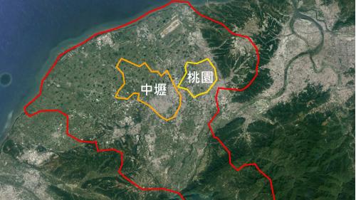 大潭電廠東南近桃園中壢。