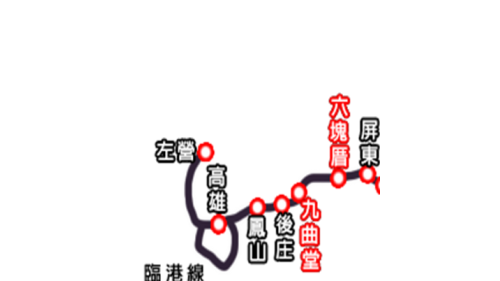 在九曲堂與六塊厝車站之間須跨越高屏溪，高屏溪於日治時代稱為下淡水溪。
