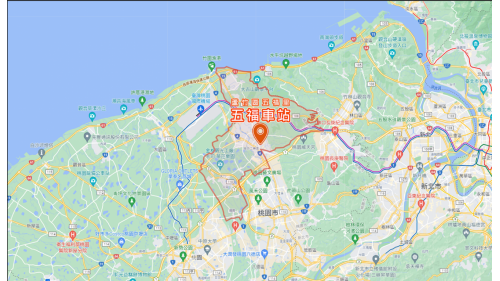 五福車站位於桃園市蘆竹區，為一貨運車站，僅有線路，未設站房及月台，是林口線最先設置的車站之一。