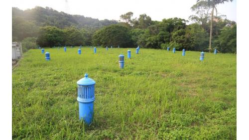 &nbsp;基隆水道清水池上方草皮及通氣孔。