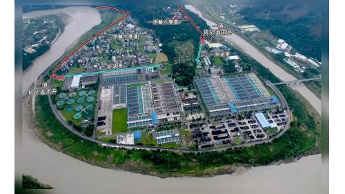 &nbsp;原水經由二條原水隧道流入淨水場內。