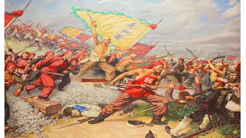 義和團原為民間習武團體，在部分朝廷親貴支持下，以扶清滅洋為口號進京勤王，並搗毀一切外國來的東西，如：殺害外國人及中國的基督徒，燒教堂、拆電線、毀鐵路。