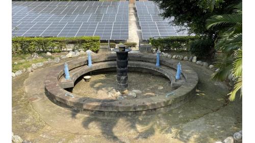 &nbsp;#.：日治時期沉澱井（現已停用)，制水閥為昭和15年製作。_