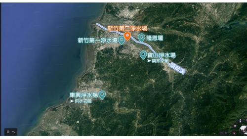 位於新竹頭前溪隆恩，主要水源來自頭前溪隆恩堰，於2000年動工興建，2001年完成，供水量為每日200,000噸，供應新竹市、竹北市、竹東鎮、寶山鄉及竹科地區用水。