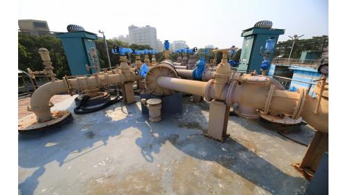 分水井抽送第一淨水場機組：(約 80000CMD 送一場、餘留在二場處理)3.2 Mx3.0 Mx3.1M 深。